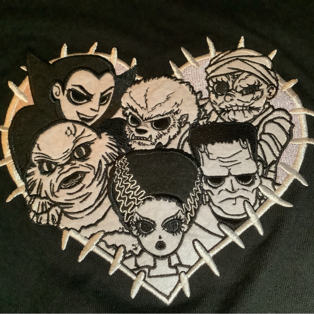 Stitch shoppe by loungefly universal monsters cropped cardigan, black, size: M - Picture 8 of 11